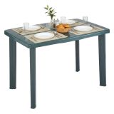 Tavolo da Esterno Verde 6 Posti Tavolo Tavolo da Esterno Rettangolare 101x68x72h cm, Lunghezza Massima 101 cm Made in Italy - Pinedale
