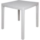 Tavolo da esterno Vicenza, Tavolo quadrato da giardino, Tavolino fisso indoor e outdoor, 100% Made in Italy, 100% Made in Italy, 78x78h72 cm, Bianco