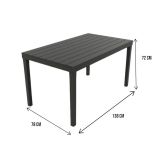 Tavolo da giardino 10 posti 80x138cm antracite - Asar