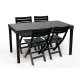 Tavolo da giardino 10 posti 80x138cm antracite - Asar