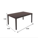 Tavolo da giardino 6 posti 150x90cm antracite - Askia