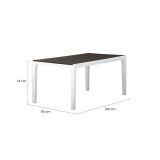 Tavolo da giardino 6 posti 160x90cm bianco e grigio scuro - Nanaimo