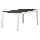 Tavolo da giardino 6 posti 160x90cm bianco e grigio scuro - Nanaimo