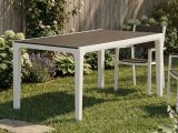 Tavolo da giardino 6 posti 160x90cm bianco e grigio scuro - Nanaimo