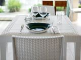 Tavolo da giardino 6 posti 80x80cm bianco - Acqua