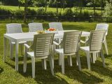 Tavolo da giardino allungabile 8-10 posti 150-220x90cm bianco - Arabesch