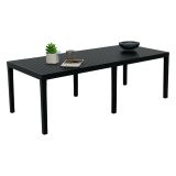 Tavolo da giardino allungabile 8-10 posti 150-220x90cm effetto doghe antracite - Arabesch