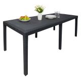 Tavolo da giardino allungabile 8-10 posti 150-220x90cm effetto rattan antracite - Abbaviva