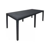 Tavolo da giardino allungabile 8-10 posti 150-220x90cm effetto rattan antracite - Abbaviva
