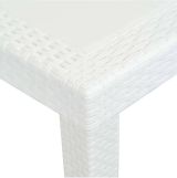 Tavolo da giardino allungabile 8-10 posti 150-220x90cm effetto rattan bianco - Abbaviva