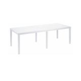 Tavolo da giardino allungabile 8-10 posti 150-220x90cm effetto rattan bianco - Abbaviva