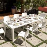 Tavolo da giardino allungabile 8-10 posti 160-230x98cm bianco - Lahat