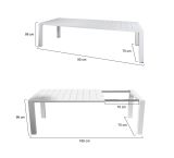 Tavolo da giardino allungabile 8-10 posti 160-230x98cm bianco - Lahat