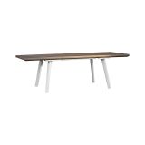 Tavolo da giardino allungabile 8-10 posti 162-241x100cm bianco e tortora - Quispamsis