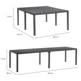 Tavolo da giardino allungabile 8-12 posti 146-292x86cm antracite - Campana