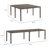 Tavolo da giardino allungabile 8-12 posti 146-292x86cm tortora - Campana