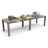 Tavolo da giardino allungabile 8-12 posti 147-294x90cm tortora - Brossard