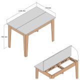 Tavolo da pranzo rettangolare 4 posti bianco 110x72cm - Eupilio