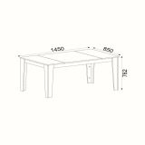 Tavolo elegante rettangolare 8 posti nero e oro 145x85cm - Asciano
