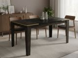 Tavolo elegante rettangolare 8 posti nero e oro 145x85cm - Asciano
