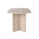 Tavolo Fisso Beige Marmo 6 Posti Forma Ovale 200x90x75h cm, Materiale Piano in Legno Nobilitato - Nofalota