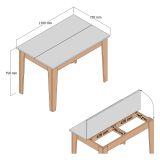 Tavolo Fisso Beige Marmo 6 Posti Forma Rettangolare 110x72x75h cm, Peso Supportato 120 kg - Zane