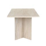 Tavolo Fisso Beige Marmo 6 Posti Forma Rettangolare 180x90x75h cm, Materiale Piano in Legno Nobilitato - Noleme