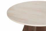 Tavolo Fisso Beige Marmo Marrone Noce 4 Posti Forma Rotondo 120x120x75h cm, Colore Ripiano Beige - Racale