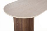 Tavolo Fisso Beige Marmo Marrone Noce 4 Posti Forma Rotondo 120x120x75h cm, Colore Ripiano Beige - Racale