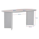 Tavolo Fisso Beige Marmo Marrone Noce 6 Posti Forma Ovale 180x90x75h cm, Colore Ripiano Beige - Monterano