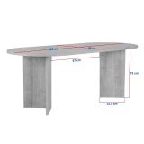Tavolo Fisso Beige Marmo Marrone Noce 6 Posti Forma Ovale 200x90x75h cm, Colore Ripiano Beige - Nofalota