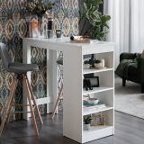 Tavolo Fisso Bianco 2 Posti Forma Rettangolare 120x50x105h cm, Materiale Piano in Legno Nobilitato - Sedriano