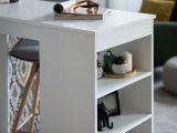Tavolo Fisso Bianco 2 Posti Forma Rettangolare 120x50x105h cm, Materiale Piano in Legno Nobilitato - Sedriano