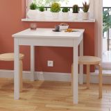 Tavolo Fisso Bianco 4 Posti Forma Quadrato 80x80x76h cm, Materiale Piano in Legno Nobilitato - Lofaka