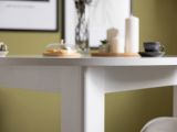 Tavolo Fisso Bianco 4 Posti Forma Rotondo 106.5x106.5x76.5h cm, Materiale Piano in Legno Nobilitato - Gorlago