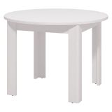 Tavolo Fisso Bianco 4 Posti Forma Rotondo 106.5x106.5x76.5h cm, Materiale Piano in Legno Nobilitato - Gorlago