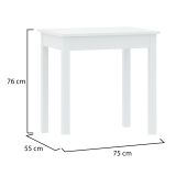 Tavolo Fisso Bianco 4 Posti Forma Rotondo 75x55x76h cm, Materiale Piano in Legno Nobilitato - Loda