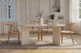 Tavolo Fisso Bianco 6 Posti Forma Ovale 180x89.5x75h cm, Peso Supportato 70 kg - Monterano