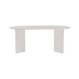 Tavolo Fisso Bianco 6 Posti Forma Ovale 180x89.5x75h cm, Peso Supportato 70 kg - Monterano