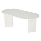 Tavolo Fisso Bianco 6 Posti Forma Ovale 180x89.5x75h cm, Peso Supportato 70 kg - Monterano