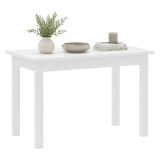 Tavolo Fisso Bianco 6 Posti Forma Rettangolare 120x70x76h cm, Materiale Piano in Legno Nobilitato - Litabana