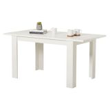 Tavolo Fisso Bianco 6 Posti Forma Rettangolare 120x80x74.5h cm, Materiale Piano in Legno Nobilitato - Uscio