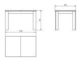 Tavolo Fisso Bianco 6 Posti Forma Rettangolare 120x80x74.5h cm, Materiale Piano in Legno Nobilitato - Uscio