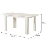 Tavolo Fisso Bianco 6 Posti Forma Rettangolare 120x80x74.5h cm, Materiale Piano in Legno Nobilitato - Uscio