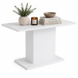 Tavolo Fisso Bianco 6 Posti Forma Rettangolare 138x80x74h cm, Materiale Piano in Legno Nobilitato - Litarari