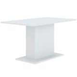 Tavolo Fisso Bianco 6 Posti Forma Rettangolare 138x80x74h cm, Materiale Piano in Legno Nobilitato - Litarari