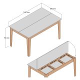 Tavolo Fisso Bianco 6 Posti Forma Rettangolare 145x88x75h cm, Peso Supportato 120 kg - Viverone