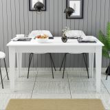 Tavolo Fisso Bianco 6 Posti Forma Rettangolare 145x88x75h cm, Peso Supportato 120 kg - Viverone