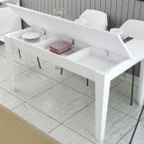 Tavolo Fisso Bianco 6 Posti Forma Rettangolare 145x88x75h cm, Peso Supportato 120 kg - Viverone