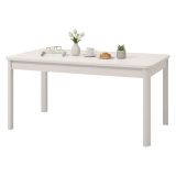 Tavolo Fisso Bianco 6 Posti Forma Rettangolare 160x90.5x76.5h cm, Materiale Piano in Legno Nobilitato - Tonara